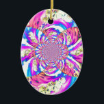 Adorno De Cerámica Orquídea solar<br><div class="desc">mandala de orquídeas blancas abstractas y románticas - con remolinos de color rosa y naranja - pintura acuática original de H Cooper</div>