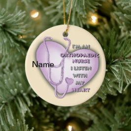 Adorno De Cerámica Orthopedic Nurse Purple Heart custom name ornament