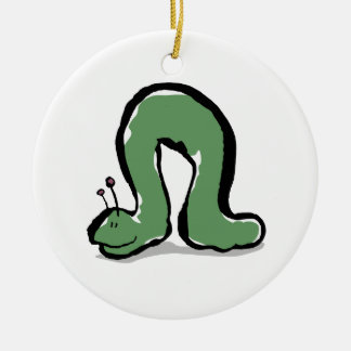 Adorno De Cerámica oruga verde