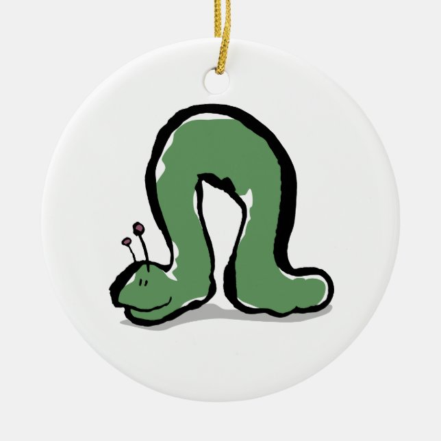 Adorno De Cerámica oruga verde (Frente)