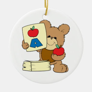 Adorno De Cerámica Osito de peluche lindo de la escuela A es de manza