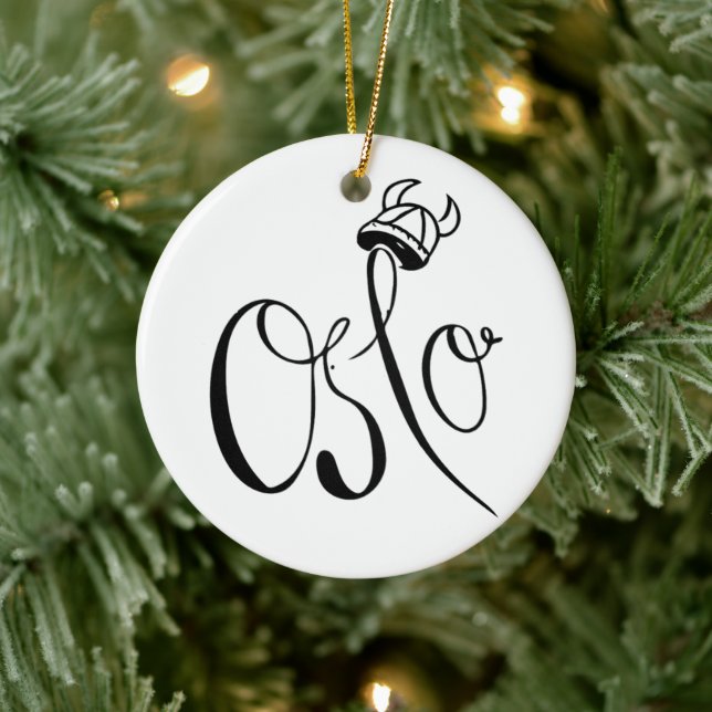 Adorno De Cerámica Oslo, Noruega Viking Helmet (Árbol)