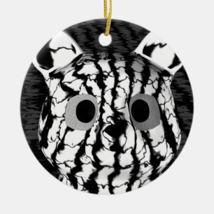 Adorno De Cerámica Oso blanco negro