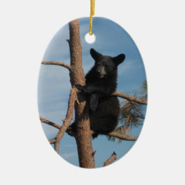 Adorno De Cerámica Oso Cub en un árbol