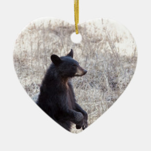 Adorno De Cerámica Oso Cub negro