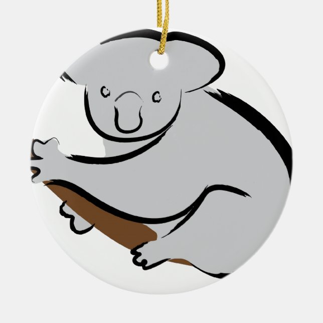 Adorno De Cerámica Oso de koala en árbol (Frente)