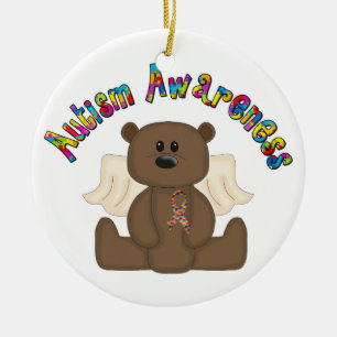 Adorno De Cerámica Oso de la conciencia del autismo