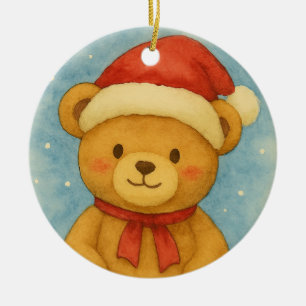 Adorno De Cerámica Oso de peluche de Navidad en un país de las maravi