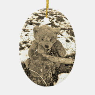 Adorno De Cerámica Oso de peluche en tono holly, sepia