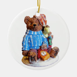 Adorno De Cerámica Oso de peluche Pajama Teddy con juguetes