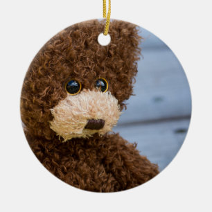 Adorno De Cerámica Oso de peluche rizado de Brown