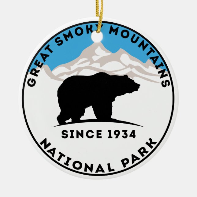 Adorno De Cerámica Oso del parque nacional de Great Smoky Mountains (Frente)