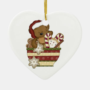 Adorno De Cerámica Oso dulce del navidad