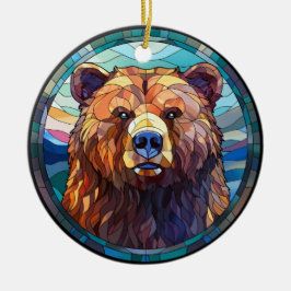 Adorno De Cerámica Oso Grizzly de Vidrio Dulce