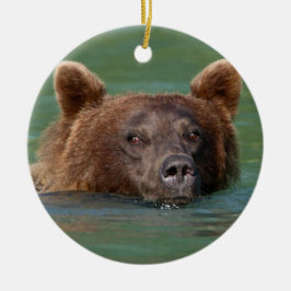 Adorno De Cerámica oso grizzly que nada