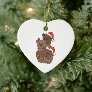 Adorno De Cerámica Oso Navidades de árbol de Navidad Animales osos