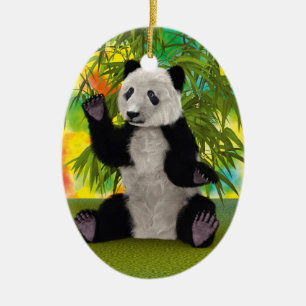 Adorno De Cerámica Oso Panda Lindo Regalo Perfecto para Amantes de An