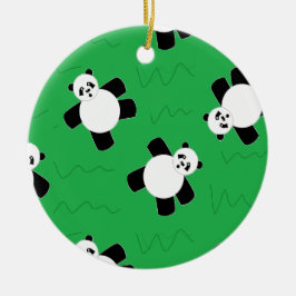 Adorno De Cerámica Oso panda tendido sobre la hierba