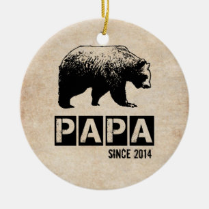 Adorno De Cerámica Oso Papa Grunge Desde Año Para Papá