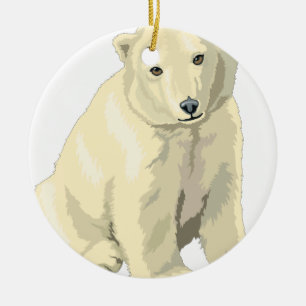 Adorno De Cerámica Oso Polar Acurrucable