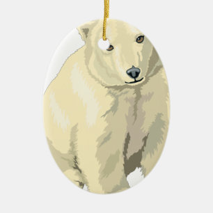 Adorno De Cerámica Oso Polar Acurrucable