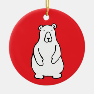 Adorno De Cerámica Oso Polar Grizzly de Dibujos Animados Divertido Ro
