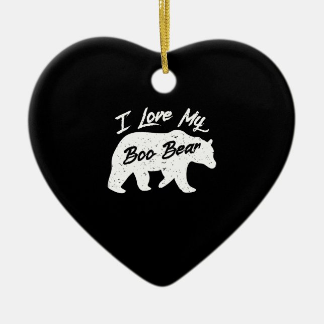 Adorno De Cerámica Oso Polar Lover | Amo A Mamá Mi Oso De Bote (Frente)