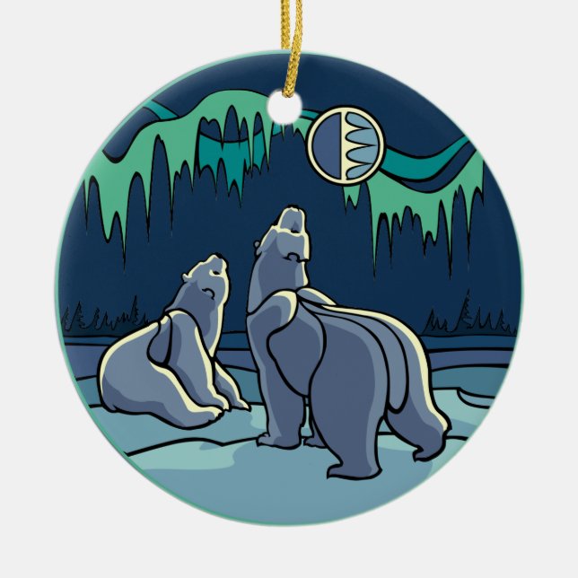 Adorno De Cerámica Oso polar Ornamé Oso Keepsake Regalos (Frente)