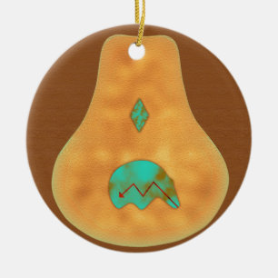 Adorno De Cerámica Oso Turquoise Zuni nativo americano