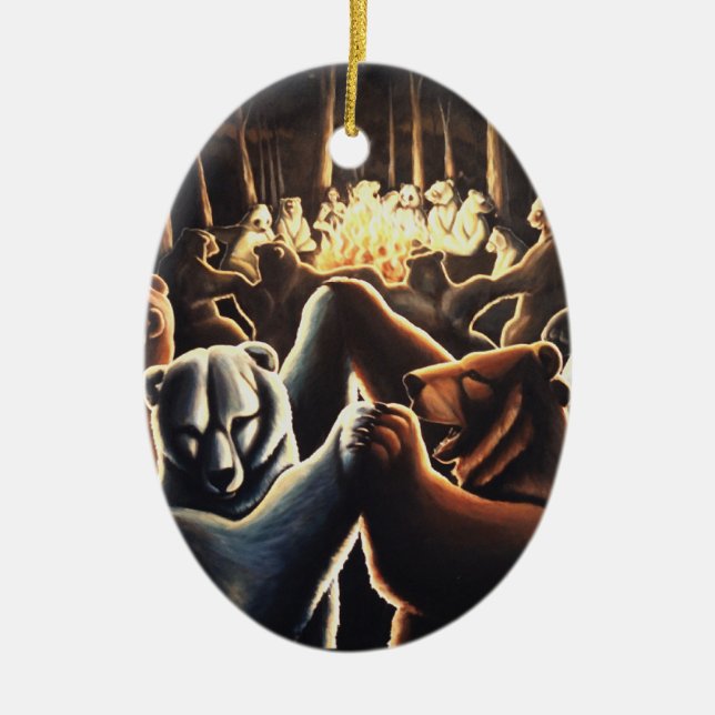 Adorno De Cerámica Osos bailarines Regalos de amor multiculturales (Frente)