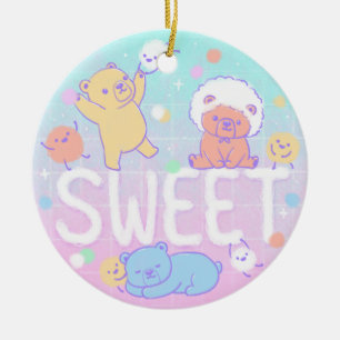 Adorno De Cerámica Osos dulces con monstruos Fluffy