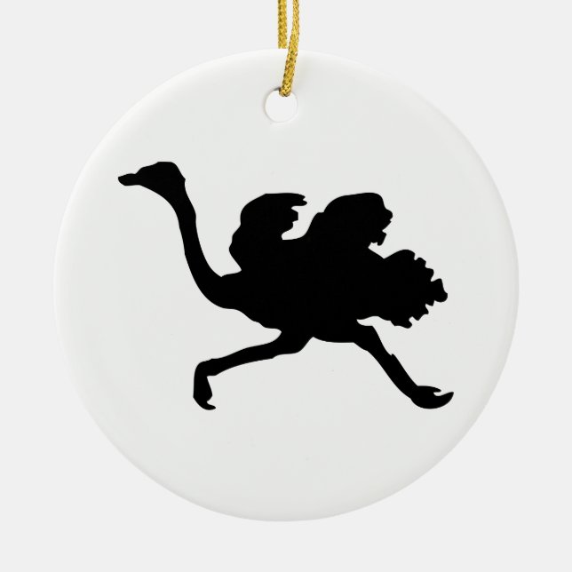 Adorno De Cerámica Ostrich Silhouette (Frente)
