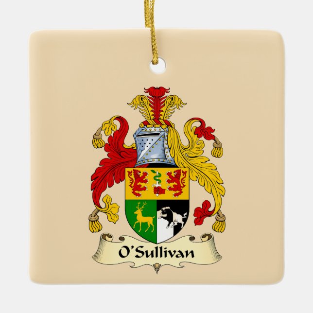 Adorno De Cerámica O'Sullivan Family Coat of Arms Ceramic Ornament  (Anverso)
