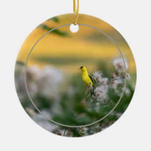 Adorno De Cerámica Otoño De Goldfinch Y Thistle