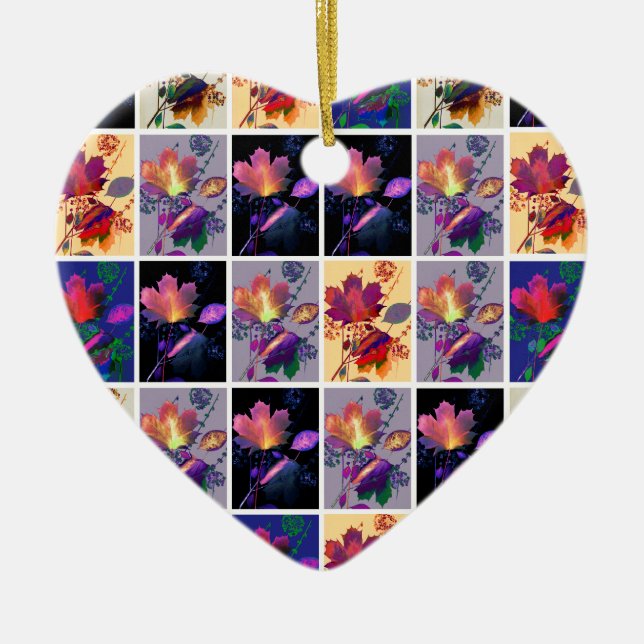 Adorno De Cerámica Otoño deja un choque rústico en el muelle (Frente)