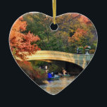 Adorno De Cerámica Otoño en Central Park: Boaters by Bow Bridge #01<br><div class="desc">Otoño en el Parque Central de Nueva York: Barcos por el Romántico Puente Bow 2012 ©NYCisMyMuse Todos los derechos reservados</div>