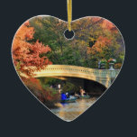 Adorno De Cerámica Otoño en Central Park: Boaters by Bow Bridge #01<br><div class="desc">Otoño en el Parque Central de Nueva York: Barcos por el Romántico Puente Bow 2012 ©NYCisMyMuse Todos los derechos reservados</div>