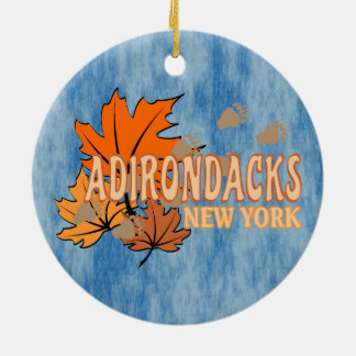 Adorno De Cerámica Otoño en los Adirondacks con hojas de otoño con os