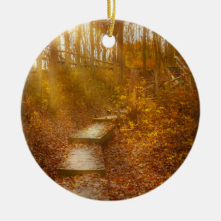Adorno De Cerámica Otoño - La caminata matutina