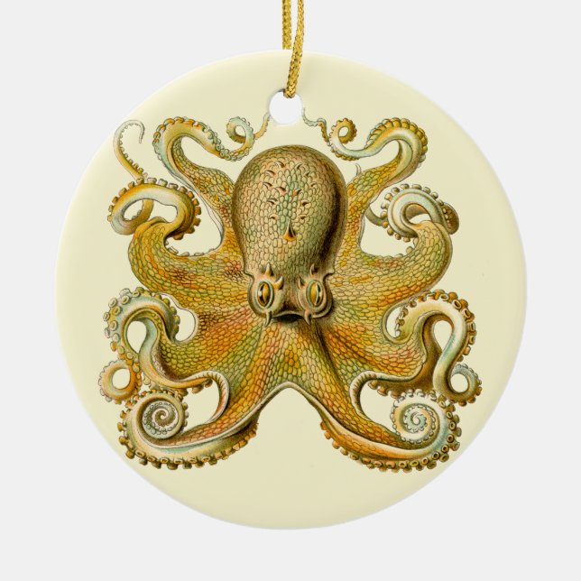 Adorno De Cerámica Otopus ilustracion antiguo monstruo del mar (Frente)