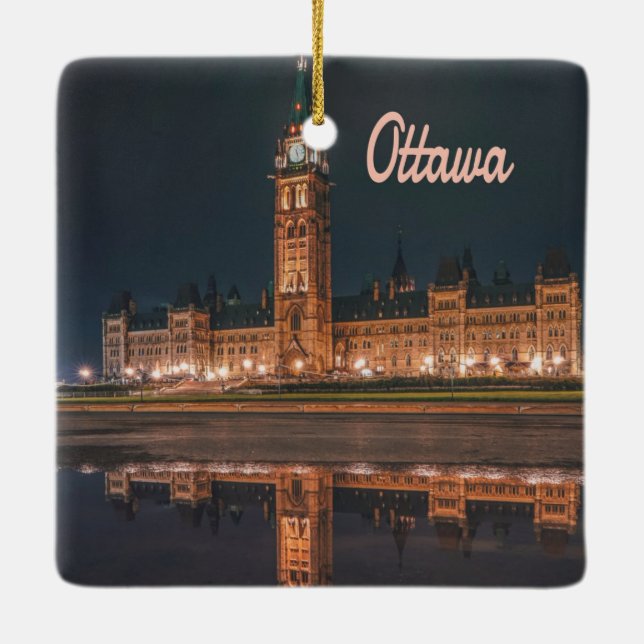 Adorno De Cerámica Ottawa Canada Ontario Parliament Hill (Reverso)