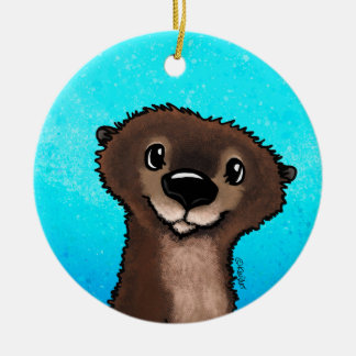 Adorno De Cerámica Otter KiniArt River