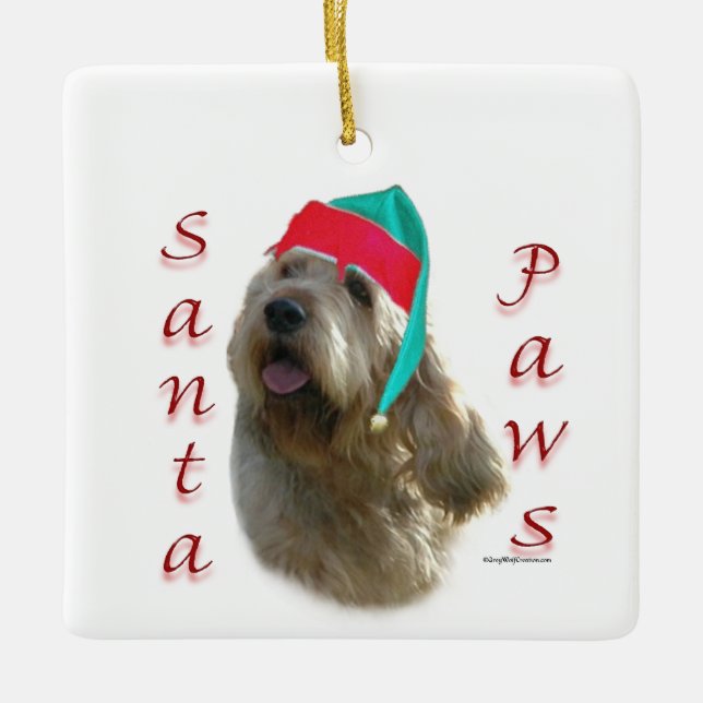 Adorno De Cerámica Otterhound Santa Paws (Anverso)