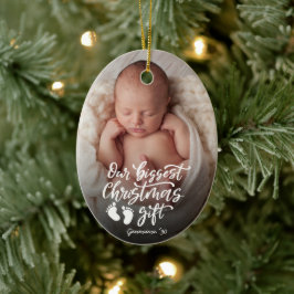Adorno De Cerámica Our Biggest Christmas Gift |  Baby Photo