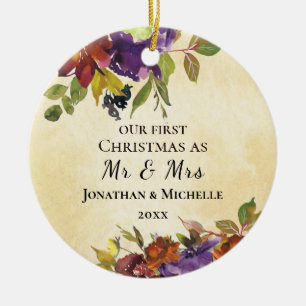Adorno De Cerámica Our First Christmas as Mr & Mrs Wedding Bible
