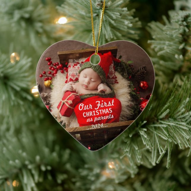 Adorno De Cerámica our first  CHRISTMAS as parents (Árbol)