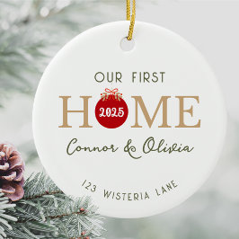 Adorno De Cerámica Our First Home Personalized Names Address Year