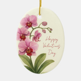 Adorno de cerámica ovalado personalizado con flor