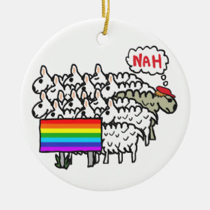Adorno De Cerámica Oveja antiarcoiris