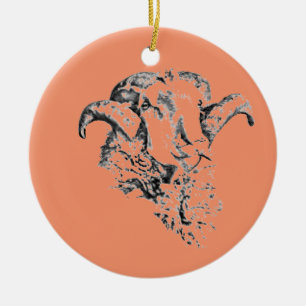 Adorno De Cerámica Oveja Carnero Lindo y Divertido